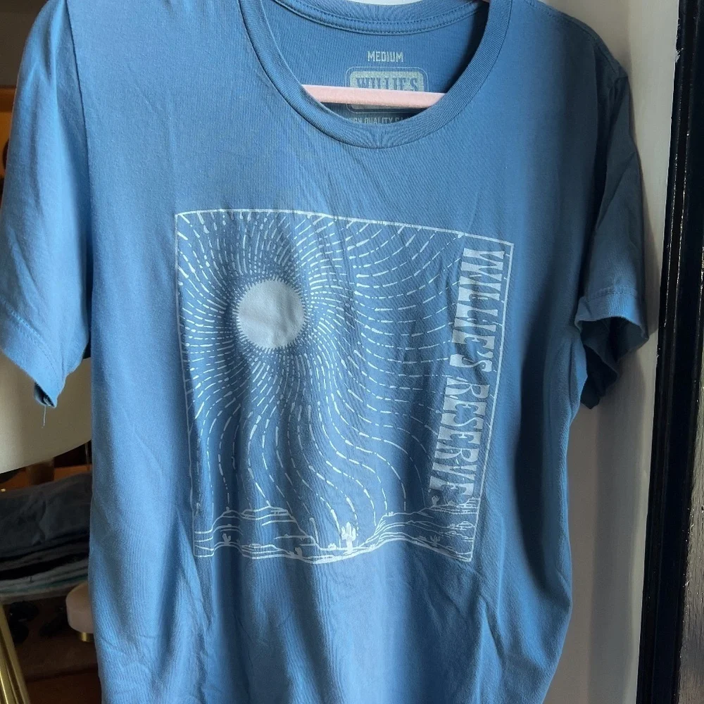 Willie‎ Nelson Concert Wavy Ray Blue T-Shirt